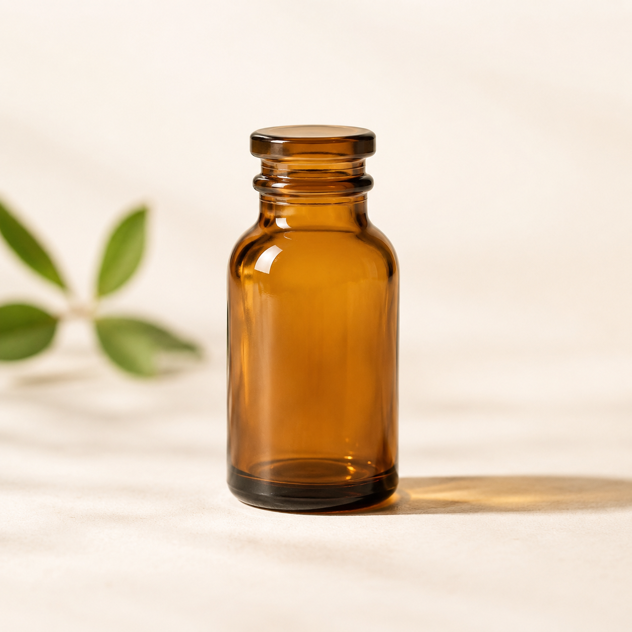 Amber glass bottle
